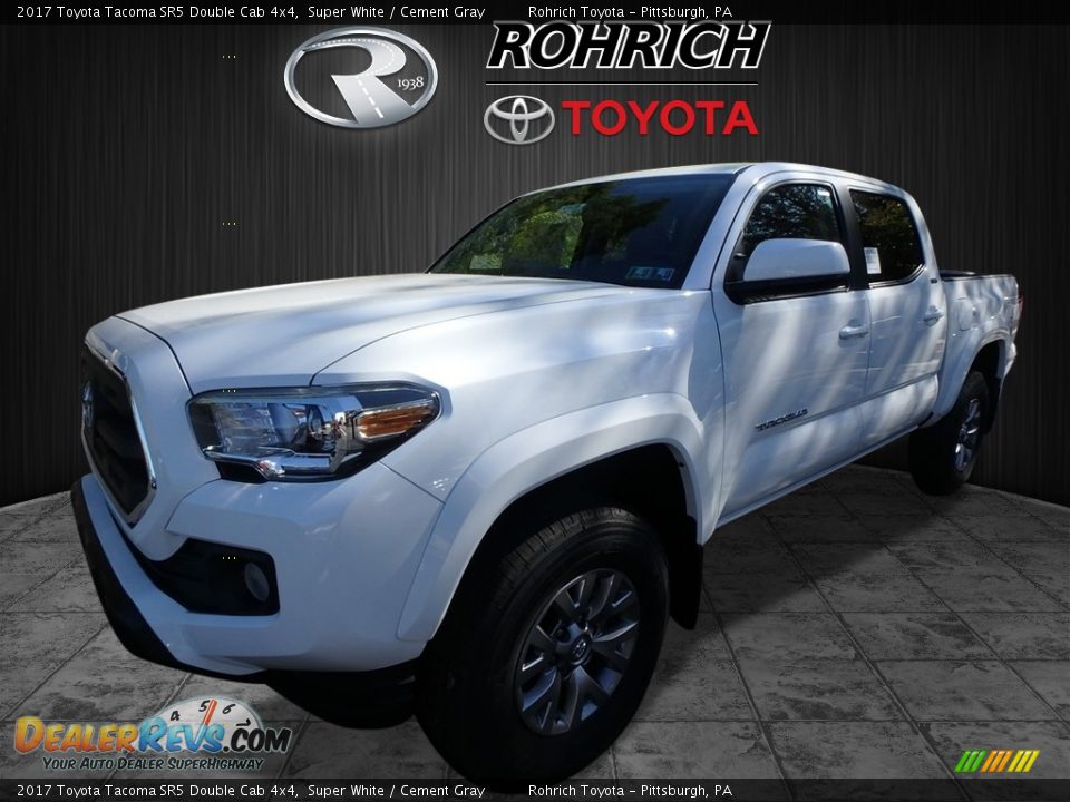 2017 Toyota Tacoma SR5 Double Cab 4x4 Super White / Cement Gray Photo #4