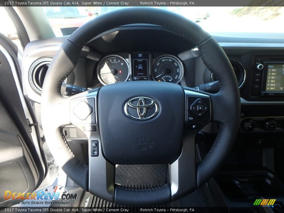 2017 Toyota Tacoma SR5 Double Cab 4x4 Super White / Cement Gray Photo #14