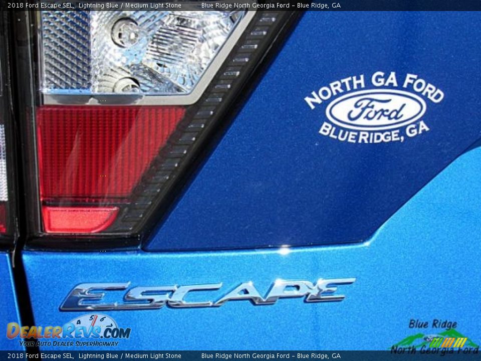 2018 Ford Escape SEL Lightning Blue / Medium Light Stone Photo #36