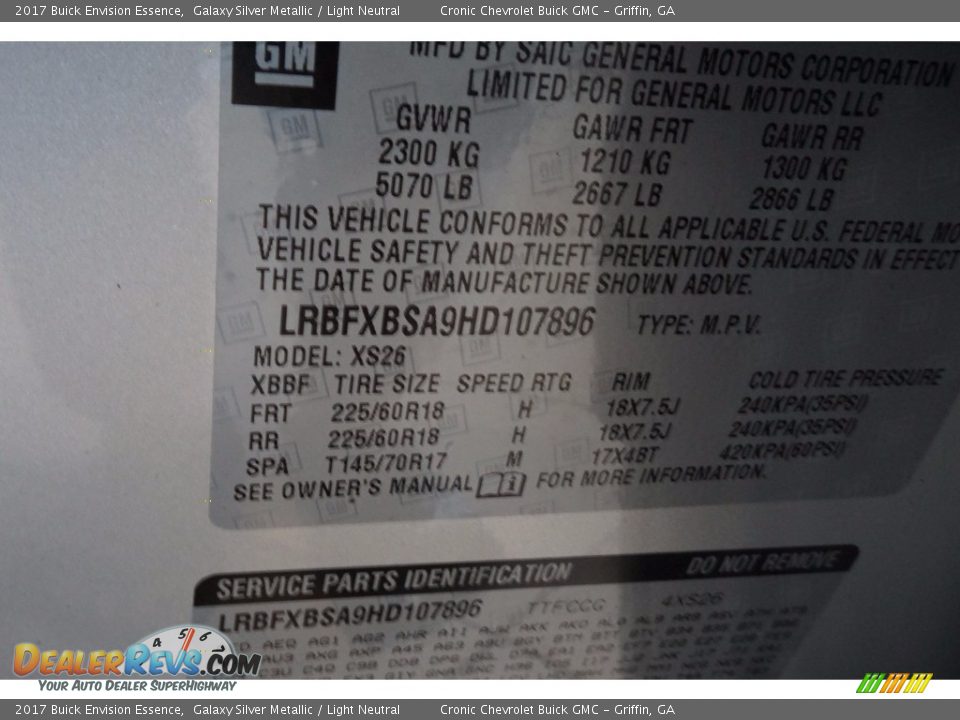 2017 Buick Envision Essence Galaxy Silver Metallic / Light Neutral Photo #12