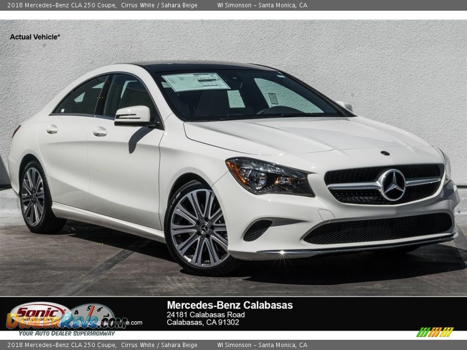 2018 Mercedes-Benz CLA 250 Coupe Cirrus White / Sahara Beige Photo #1