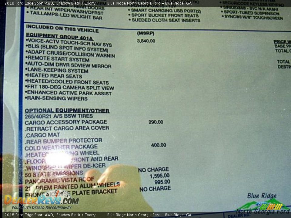 2018 Ford Edge Sport AWD Shadow Black / Ebony Photo #28