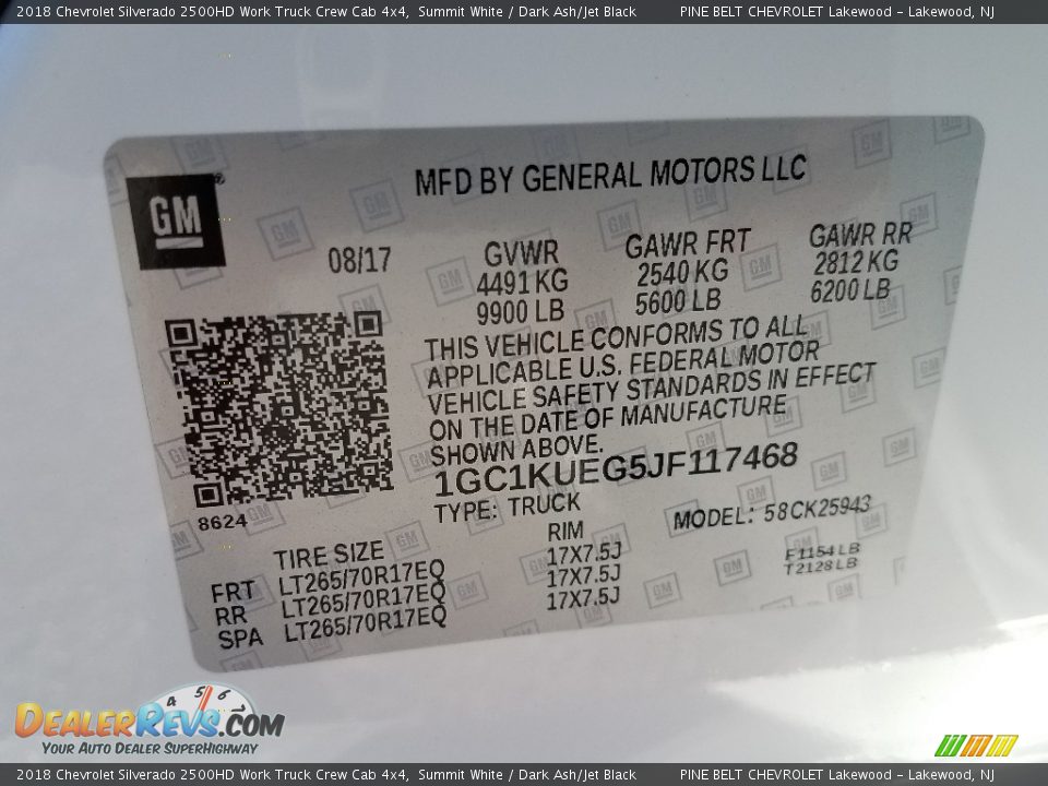 2018 Chevrolet Silverado 2500HD Work Truck Crew Cab 4x4 Summit White / Dark Ash/Jet Black Photo #9