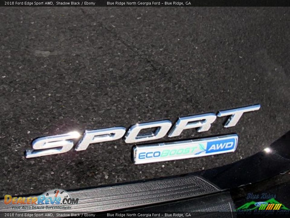 2018 Ford Edge Sport AWD Shadow Black / Ebony Photo #34
