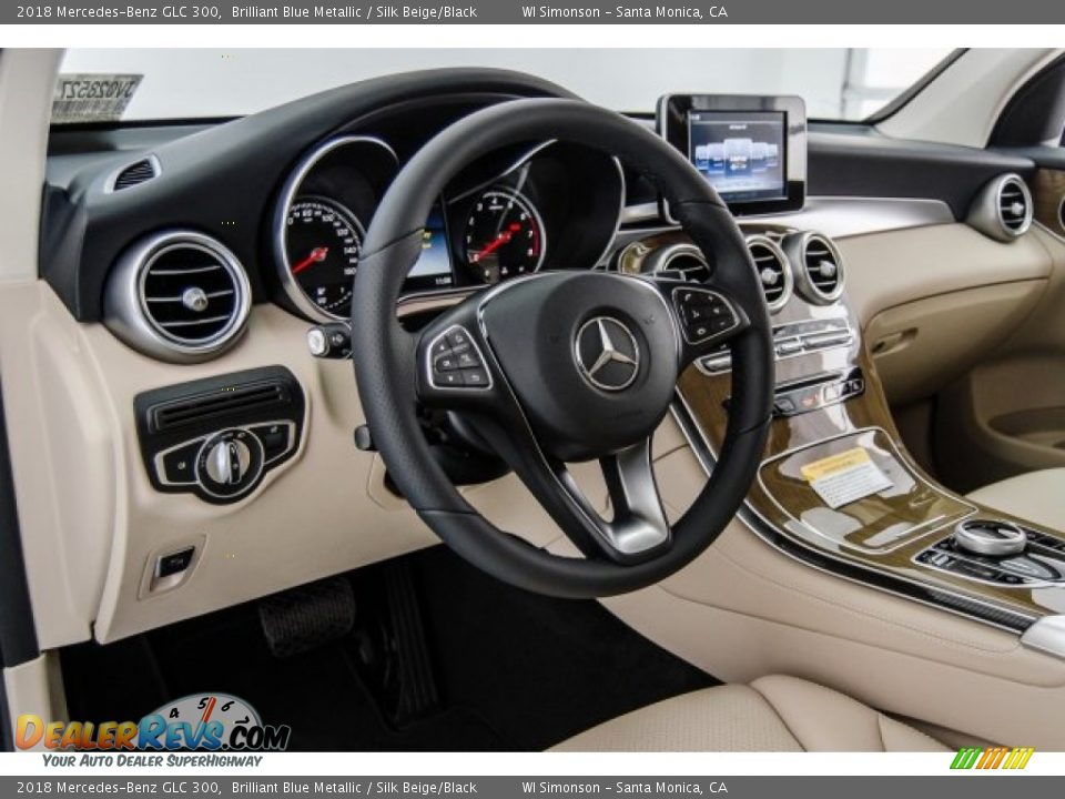 2018 Mercedes-Benz GLC 300 Brilliant Blue Metallic / Silk Beige/Black Photo #7