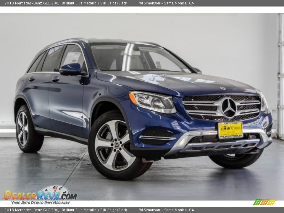 2018 Mercedes-Benz GLC 300 Brilliant Blue Metallic / Silk Beige/Black Photo #12