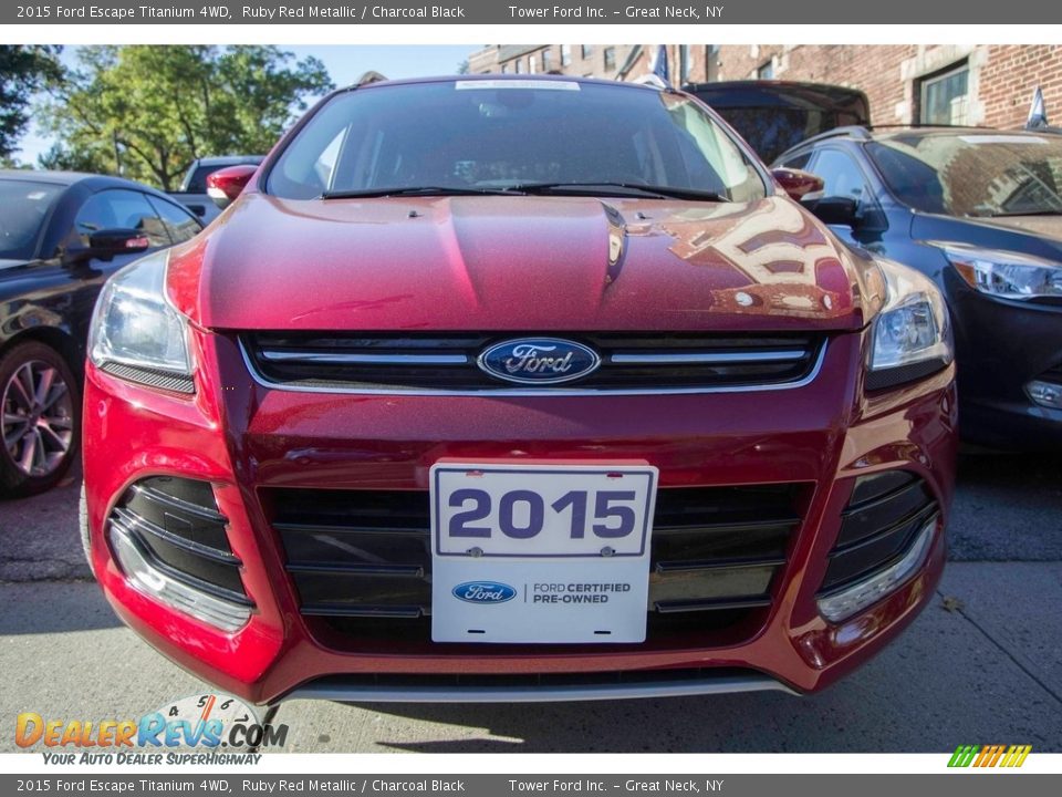 2015 Ford Escape Titanium 4WD Ruby Red Metallic / Charcoal Black Photo #2