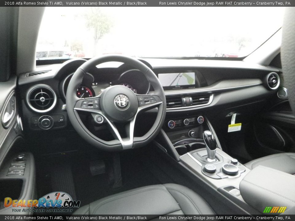 2018 Alfa Romeo Stelvio Ti AWD Vulcano (Volcano) Black Metallic / Black/Black Photo #17