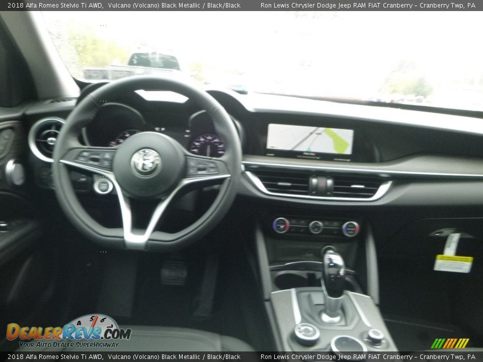 2018 Alfa Romeo Stelvio Ti AWD Vulcano (Volcano) Black Metallic / Black/Black Photo #18