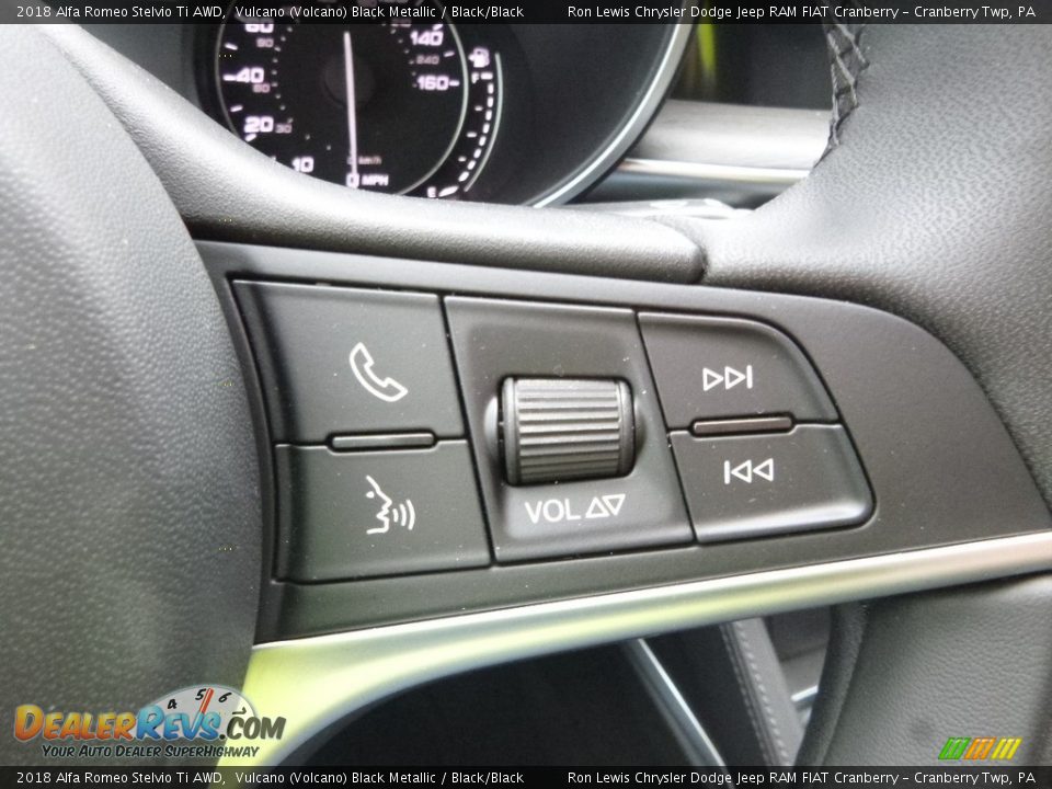 2018 Alfa Romeo Stelvio Ti AWD Vulcano (Volcano) Black Metallic / Black/Black Photo #27