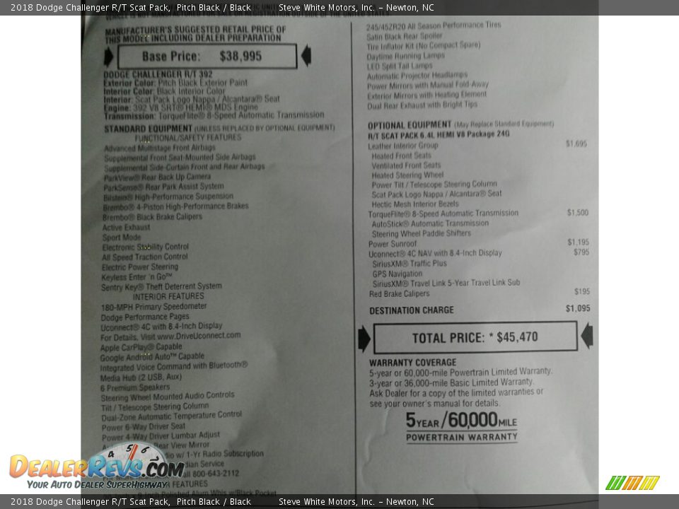 2018 Dodge Challenger R/T Scat Pack Pitch Black / Black Photo #28