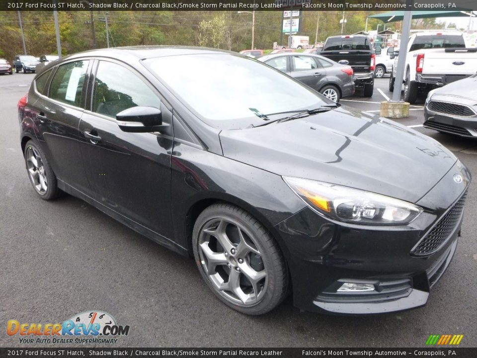 2017 Ford Focus ST Hatch Shadow Black / Charcoal Black/Smoke Storm Partial Recaro Leather Photo #3
