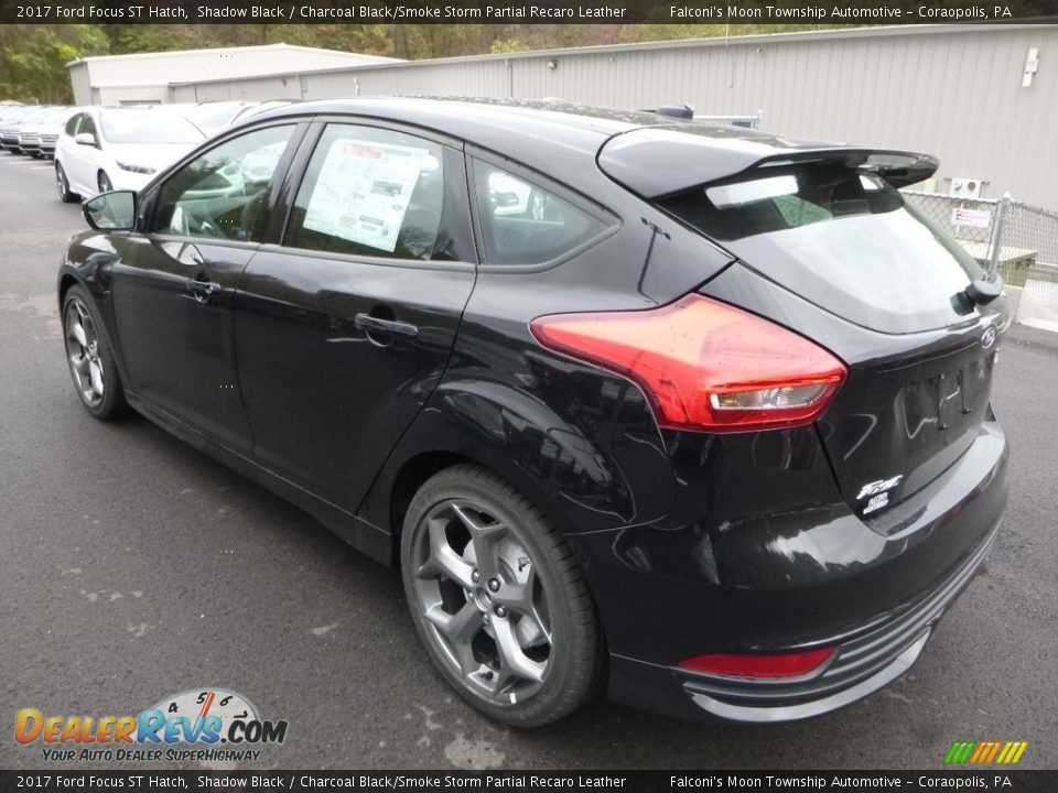 2017 Ford Focus ST Hatch Shadow Black / Charcoal Black/Smoke Storm Partial Recaro Leather Photo #6