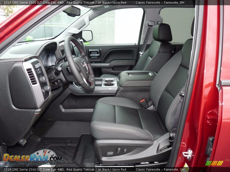 Jet Black/­Spice Red Interior - 2018 GMC Sierra 1500 SLT Crew Cab 4WD Photo #6
