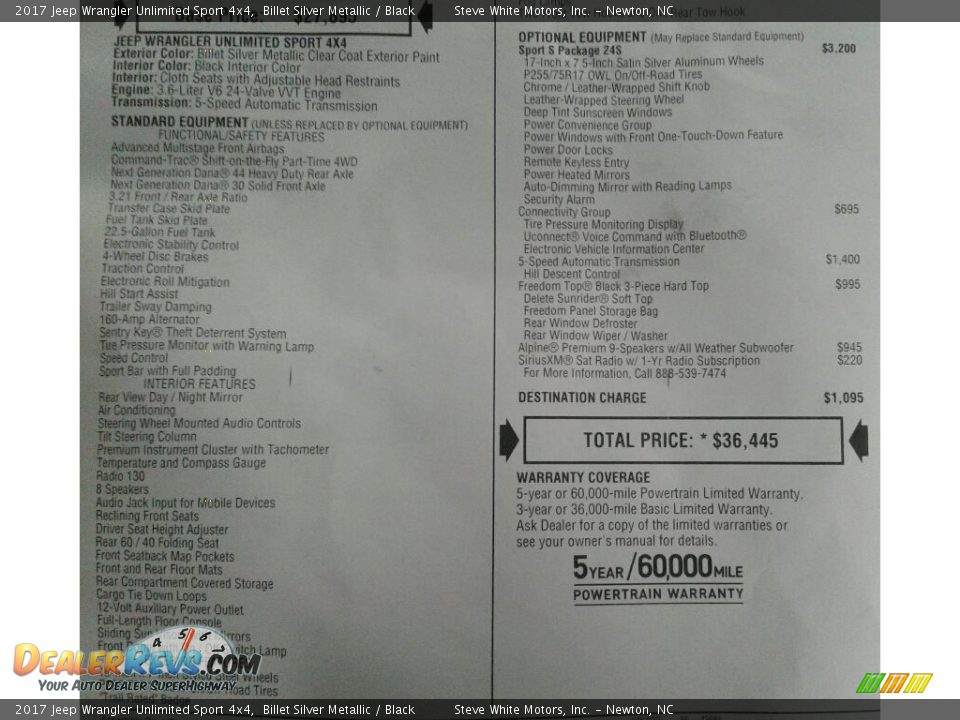 2017 Jeep Wrangler Unlimited Sport 4x4 Billet Silver Metallic / Black Photo #26