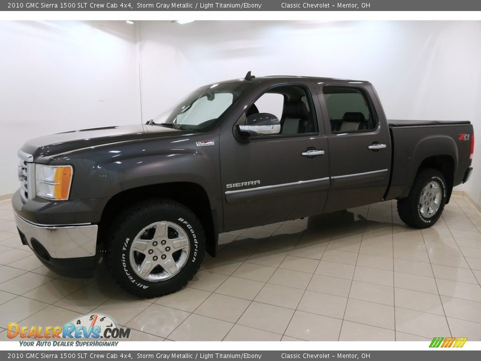 2010 GMC Sierra 1500 SLT Crew Cab 4x4 Storm Gray Metallic / Light Titanium/Ebony Photo #3