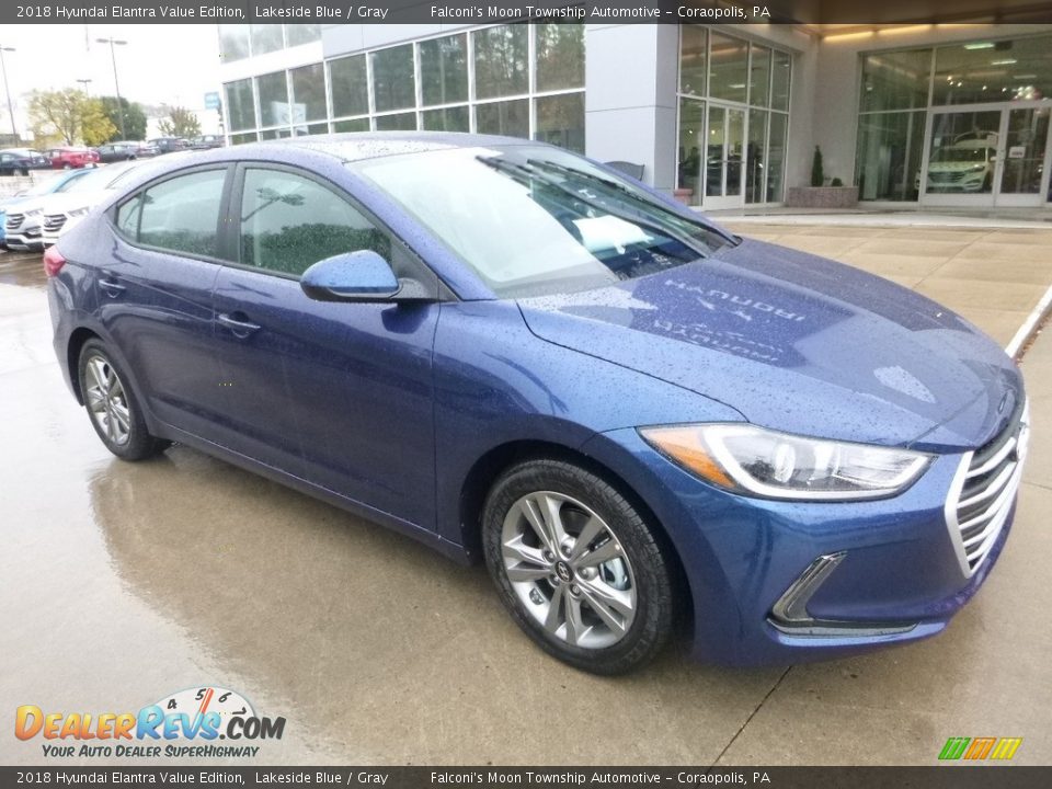 2018 Hyundai Elantra Value Edition Lakeside Blue / Gray Photo #3