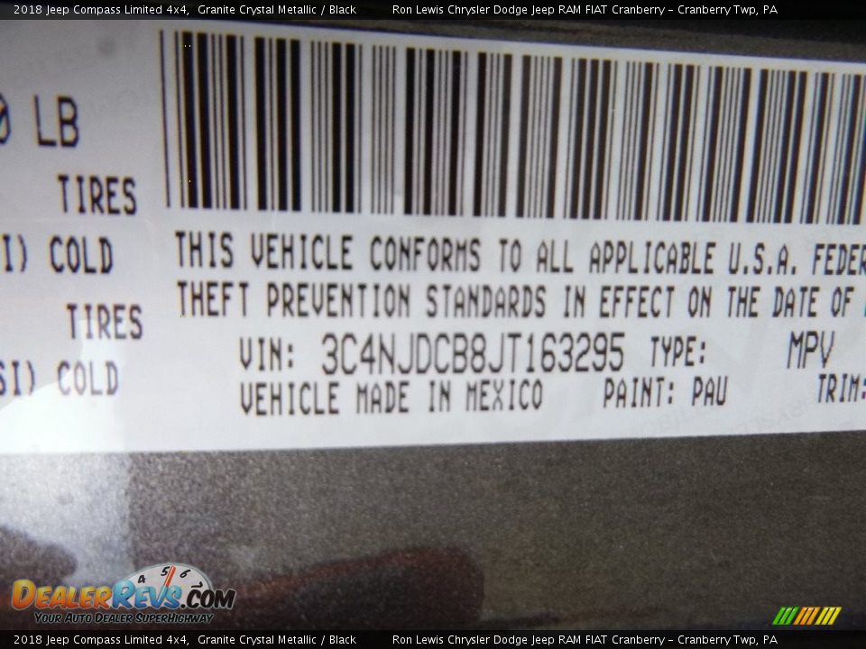 2018 Jeep Compass Limited 4x4 Granite Crystal Metallic / Black Photo #15