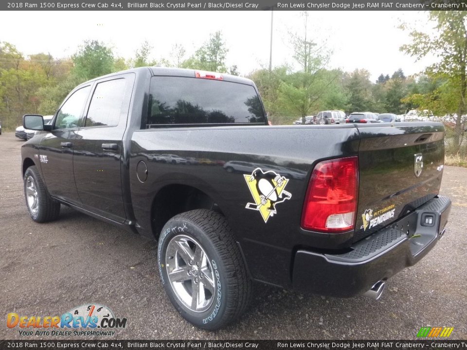 2018 Ram 1500 Express Crew Cab 4x4 Brilliant Black Crystal Pearl / Black/Diesel Gray Photo #3