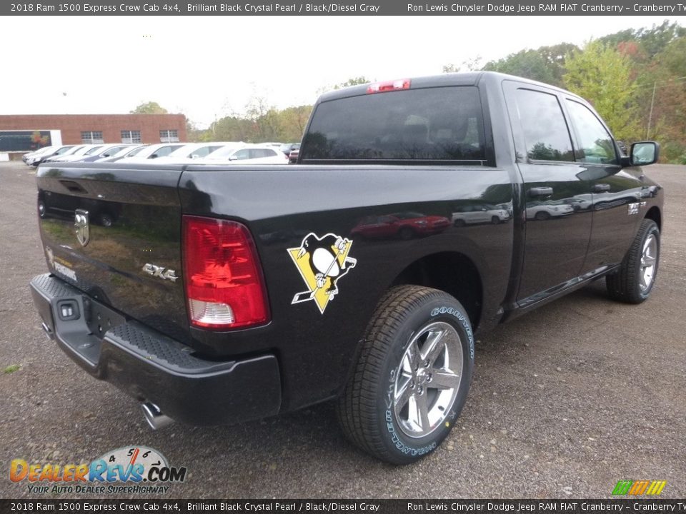 2018 Ram 1500 Express Crew Cab 4x4 Brilliant Black Crystal Pearl / Black/Diesel Gray Photo #5