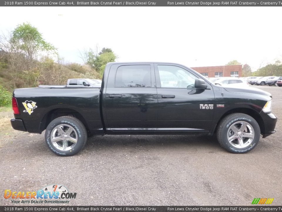 2018 Ram 1500 Express Crew Cab 4x4 Brilliant Black Crystal Pearl / Black/Diesel Gray Photo #6