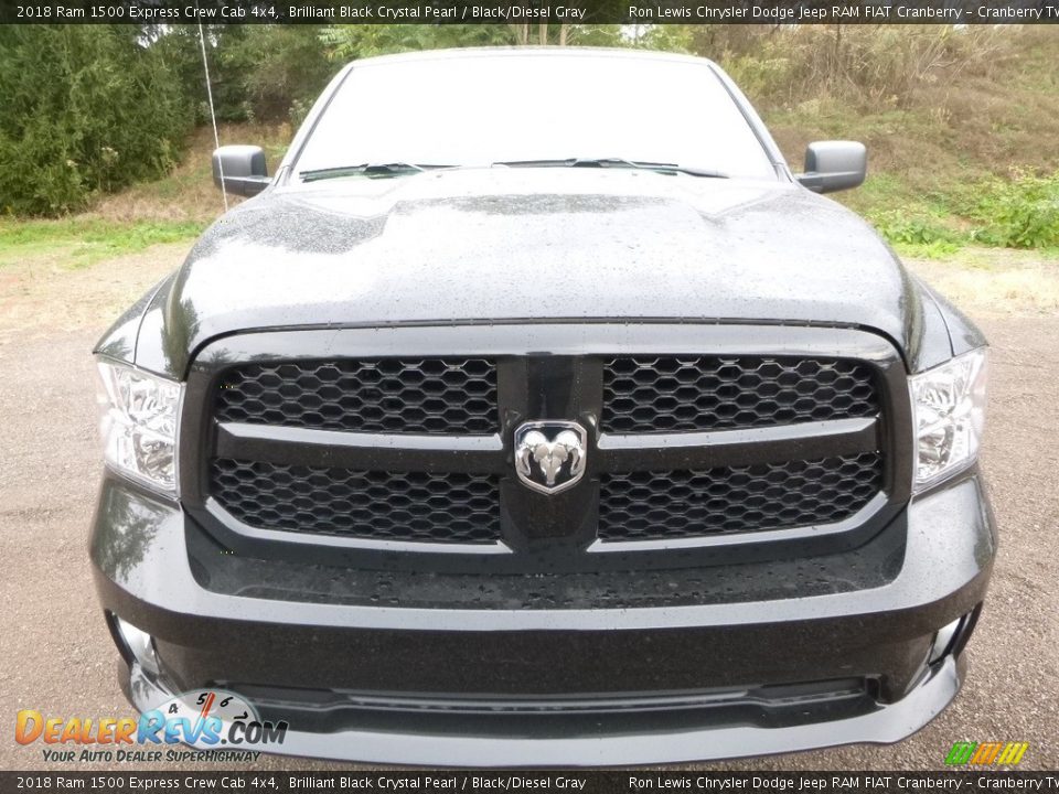 2018 Ram 1500 Express Crew Cab 4x4 Brilliant Black Crystal Pearl / Black/Diesel Gray Photo #8
