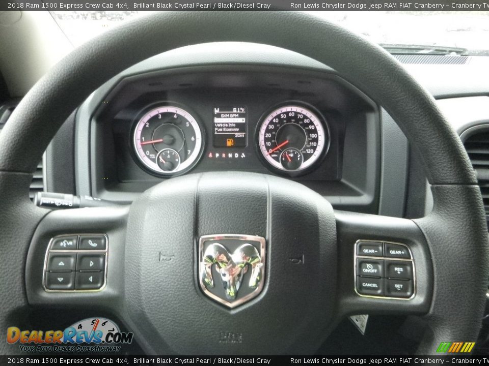 2018 Ram 1500 Express Crew Cab 4x4 Brilliant Black Crystal Pearl / Black/Diesel Gray Photo #20