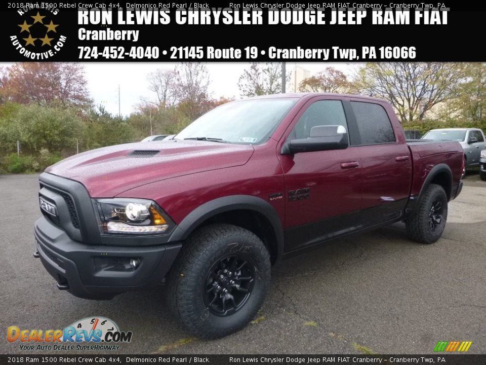 2018 Ram 1500 Rebel Crew Cab 4x4 Delmonico Red Pearl / Black Photo #1