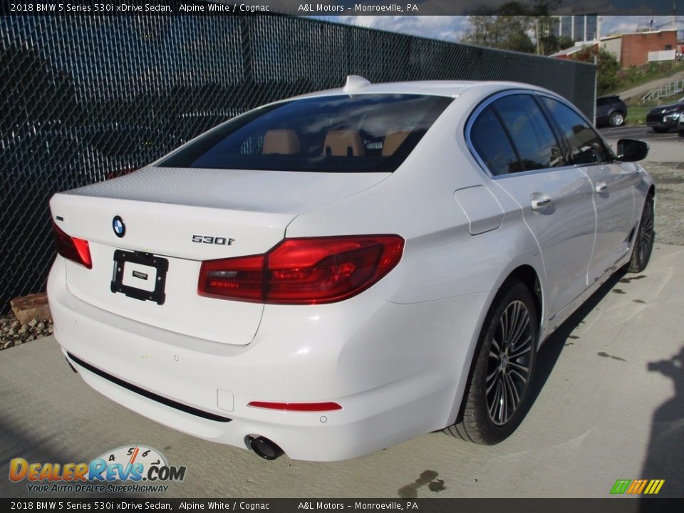 2018 BMW 5 Series 530i xDrive Sedan Alpine White / Cognac Photo #3