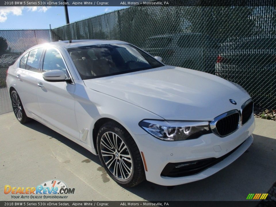 2018 BMW 5 Series 530i xDrive Sedan Alpine White / Cognac Photo #5
