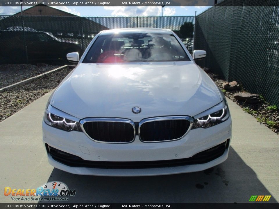2018 BMW 5 Series 530i xDrive Sedan Alpine White / Cognac Photo #6