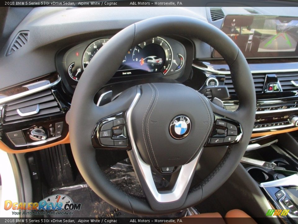 2018 BMW 5 Series 530i xDrive Sedan Alpine White / Cognac Photo #13