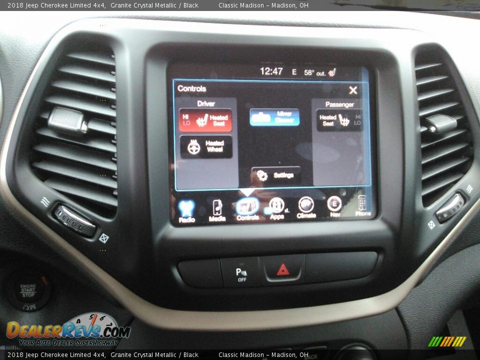 2018 Jeep Cherokee Limited 4x4 Granite Crystal Metallic / Black Photo #9