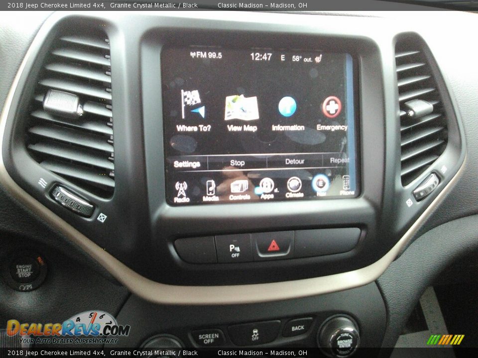 2018 Jeep Cherokee Limited 4x4 Granite Crystal Metallic / Black Photo #10