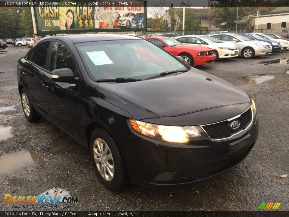 2010 Kia Forte EX Ebony Black / Coffee Photo #7