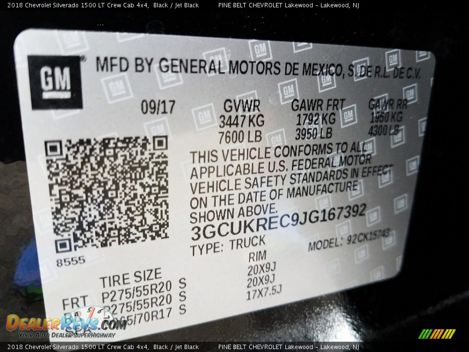 2018 Chevrolet Silverado 1500 LT Crew Cab 4x4 Black / Jet Black Photo #9