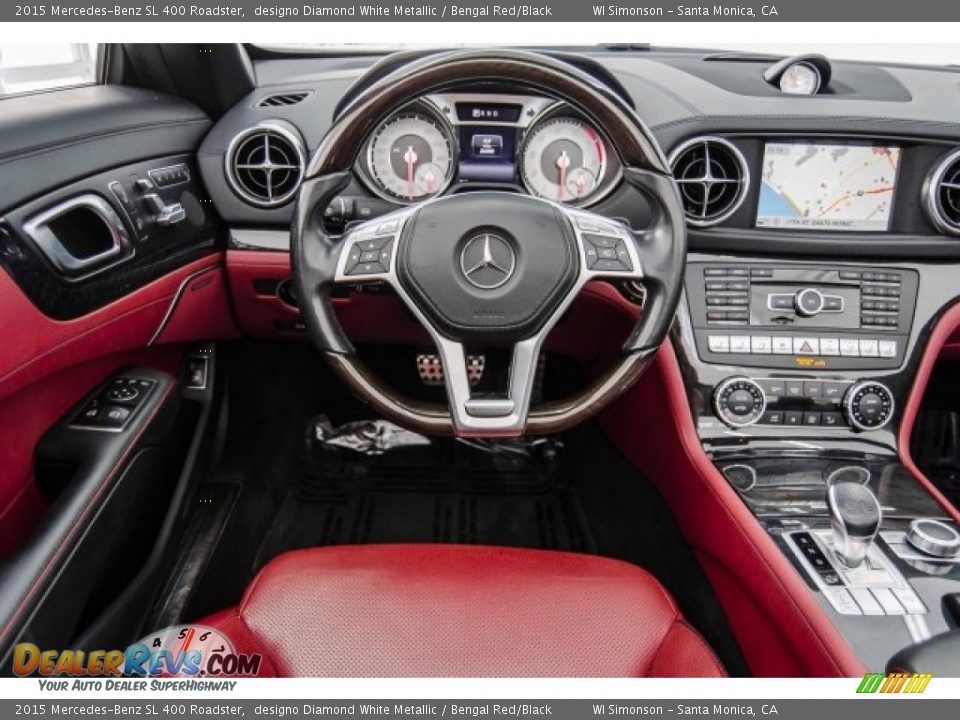 2015 Mercedes-Benz SL 400 Roadster designo Diamond White Metallic / Bengal Red/Black Photo #4