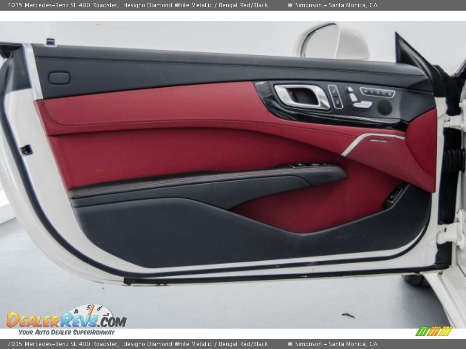 2015 Mercedes-Benz SL 400 Roadster designo Diamond White Metallic / Bengal Red/Black Photo #22