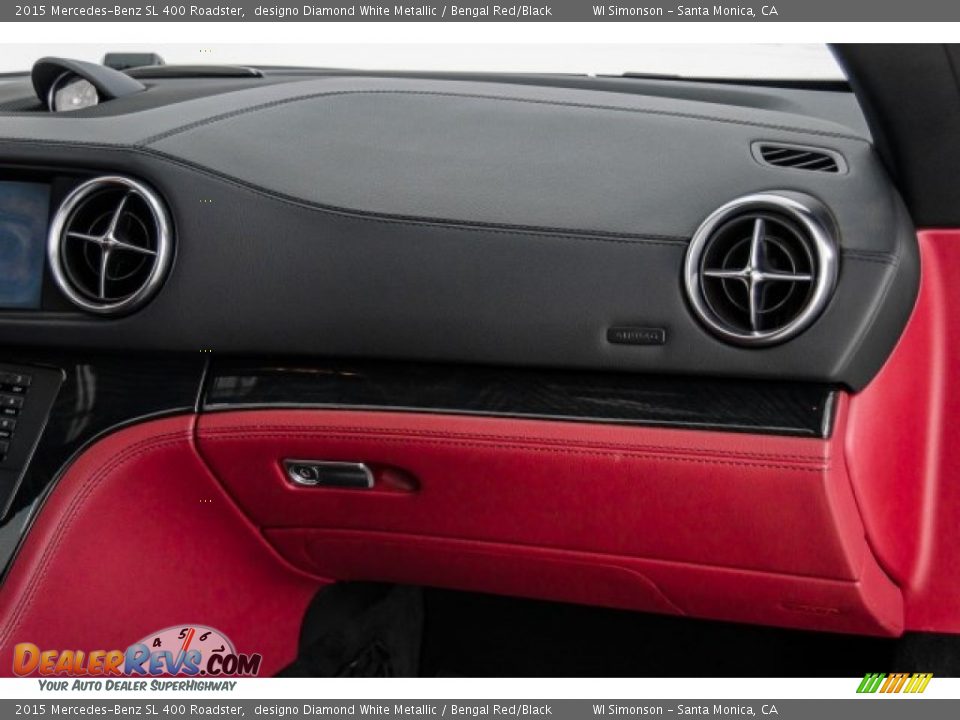 2015 Mercedes-Benz SL 400 Roadster designo Diamond White Metallic / Bengal Red/Black Photo #24