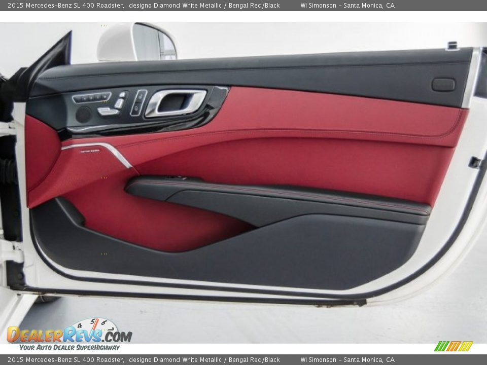 2015 Mercedes-Benz SL 400 Roadster designo Diamond White Metallic / Bengal Red/Black Photo #26