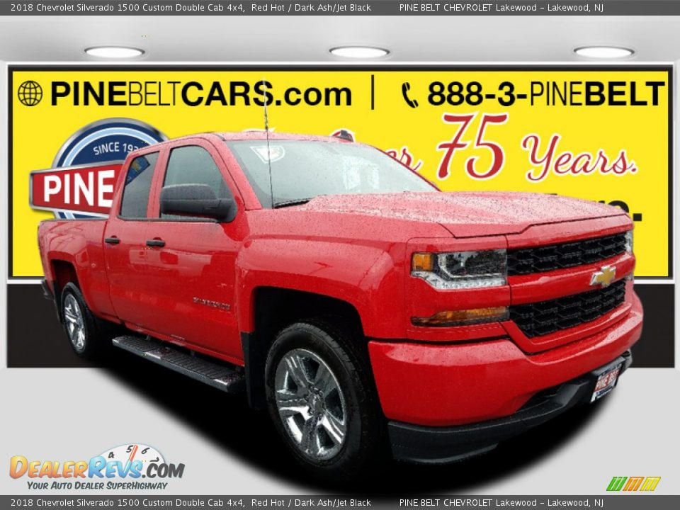 2018 Chevrolet Silverado 1500 Custom Double Cab 4x4 Red Hot / Dark Ash/Jet Black Photo #1