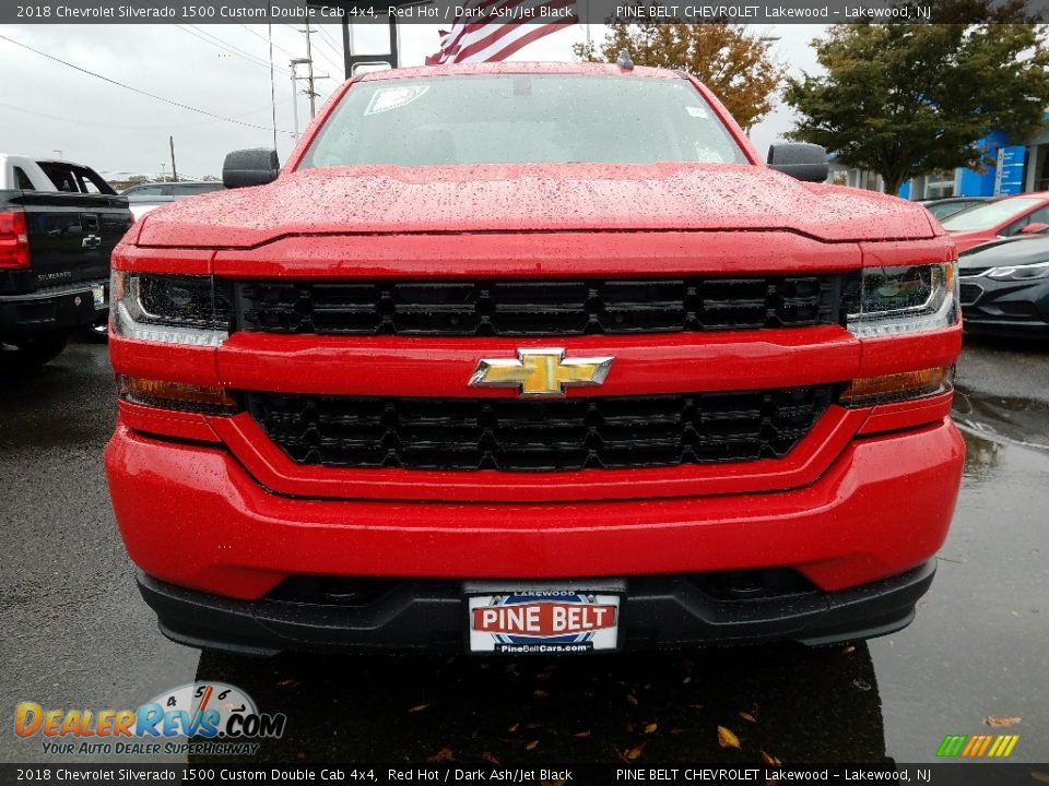 2018 Chevrolet Silverado 1500 Custom Double Cab 4x4 Red Hot / Dark Ash/Jet Black Photo #2