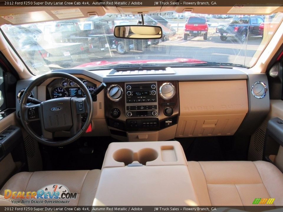 2012 Ford F250 Super Duty Lariat Crew Cab 4x4 Autumn Red Metallic / Adobe Photo #12