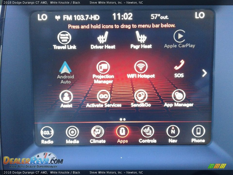 2018 Dodge Durango GT AWD White Knuckle / Black Photo #33