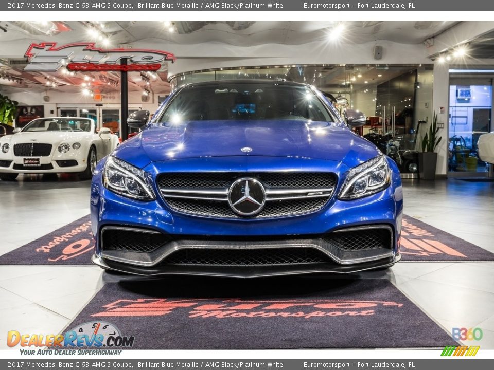 2017 Mercedes-Benz C 63 AMG S Coupe Brilliant Blue Metallic / AMG Black/Platinum White Photo #2