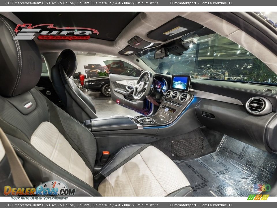 2017 Mercedes-Benz C 63 AMG S Coupe Brilliant Blue Metallic / AMG Black/Platinum White Photo #4