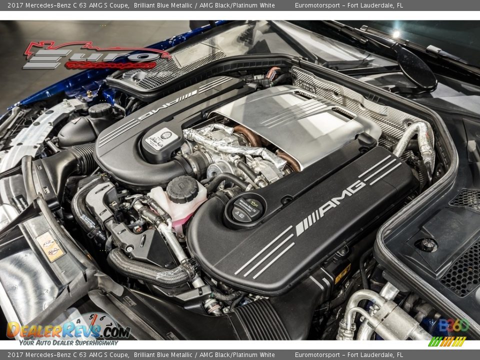 2017 Mercedes-Benz C 63 AMG S Coupe Brilliant Blue Metallic / AMG Black/Platinum White Photo #7
