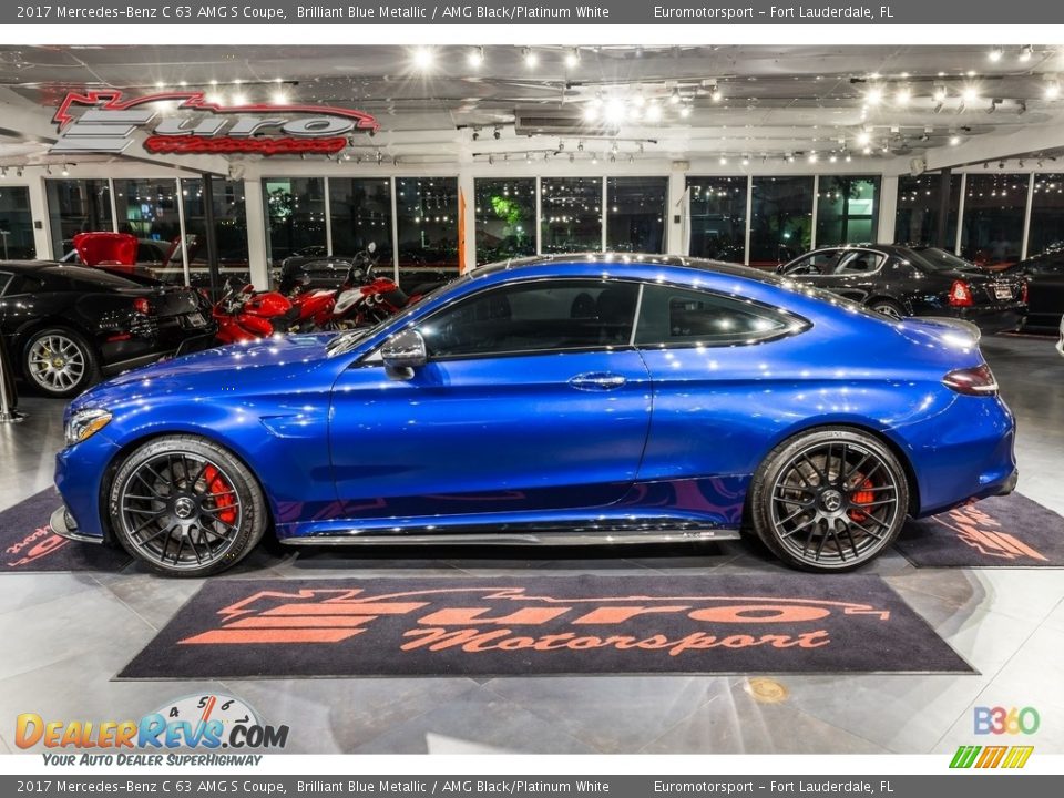 2017 Mercedes-Benz C 63 AMG S Coupe Brilliant Blue Metallic / AMG Black/Platinum White Photo #8