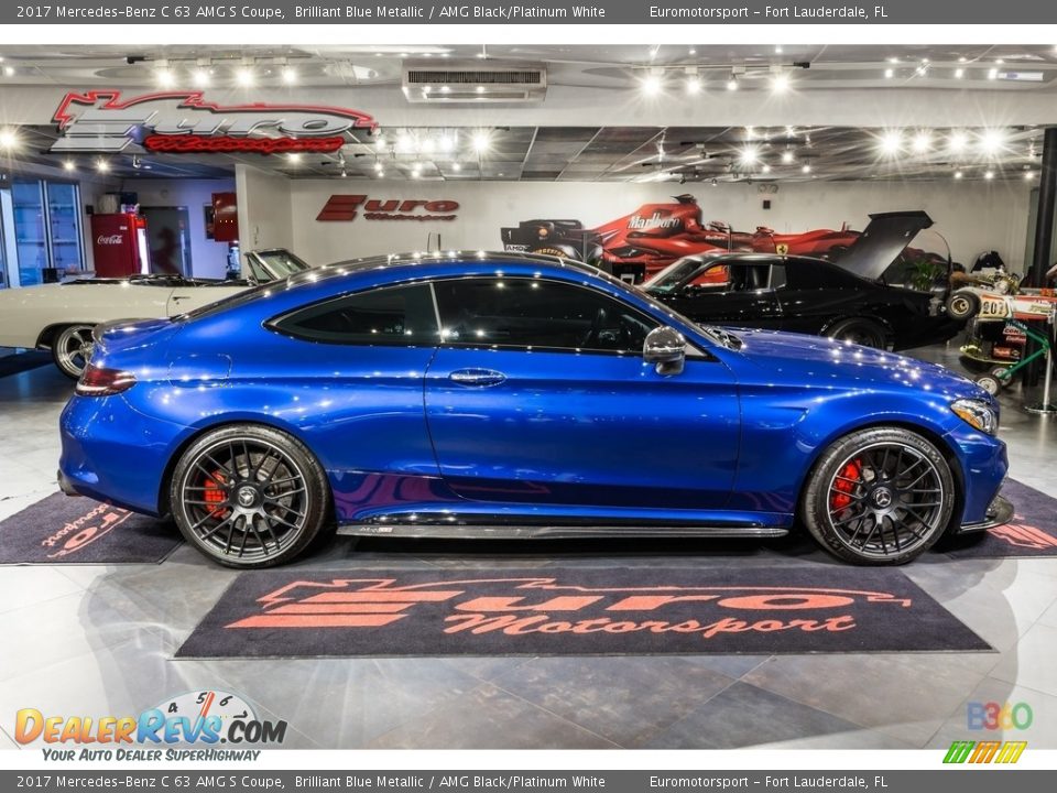 2017 Mercedes-Benz C 63 AMG S Coupe Brilliant Blue Metallic / AMG Black/Platinum White Photo #9