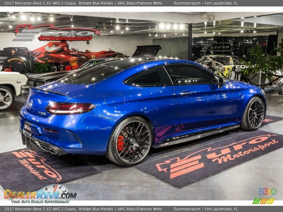 2017 Mercedes-Benz C 63 AMG S Coupe Brilliant Blue Metallic / AMG Black/Platinum White Photo #10